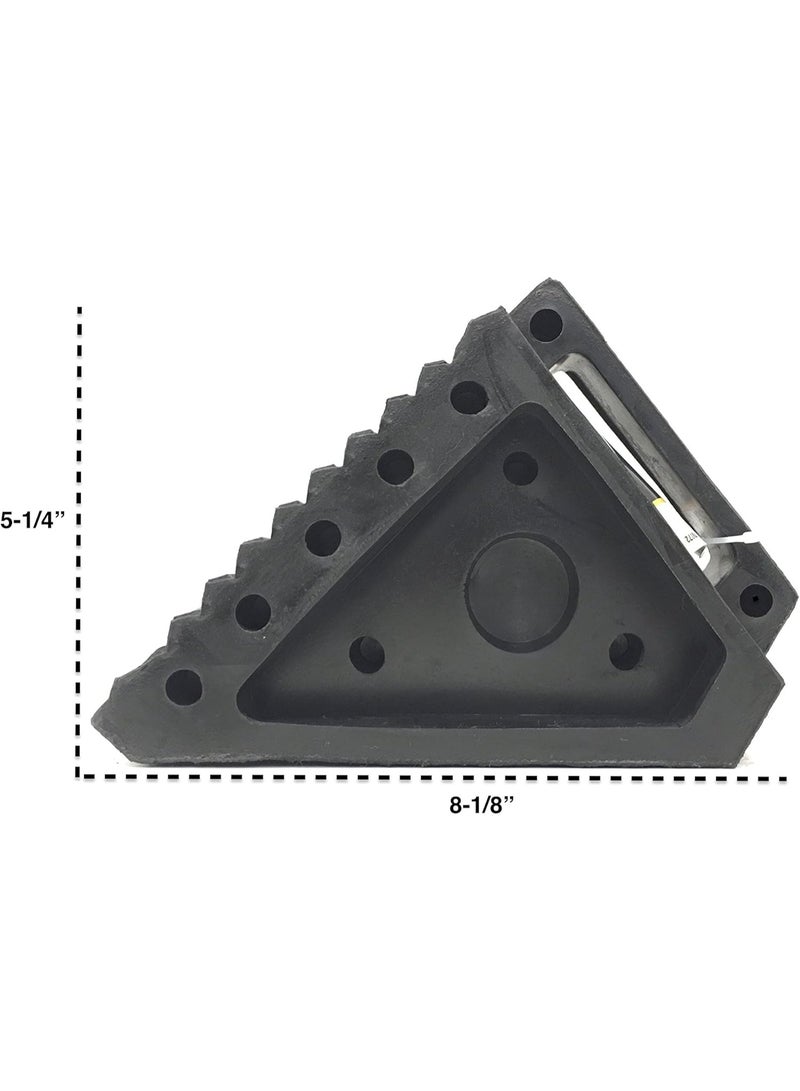 kunshao 70072 Solid Rubber Heavy Duty Wheel Chock, Anti-Slip Tire Stopper for Trailer Truck Car RV Boat, Industrial Grade Parking Block for Fleet Safety Construction Site - Image 3